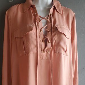 L'academie Womens Pink Safari Blouse - Small